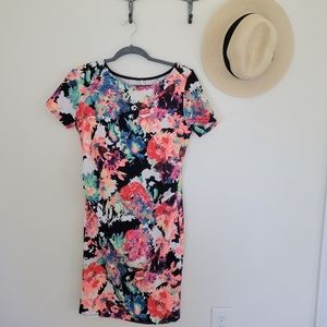 Two floral maternity dresses